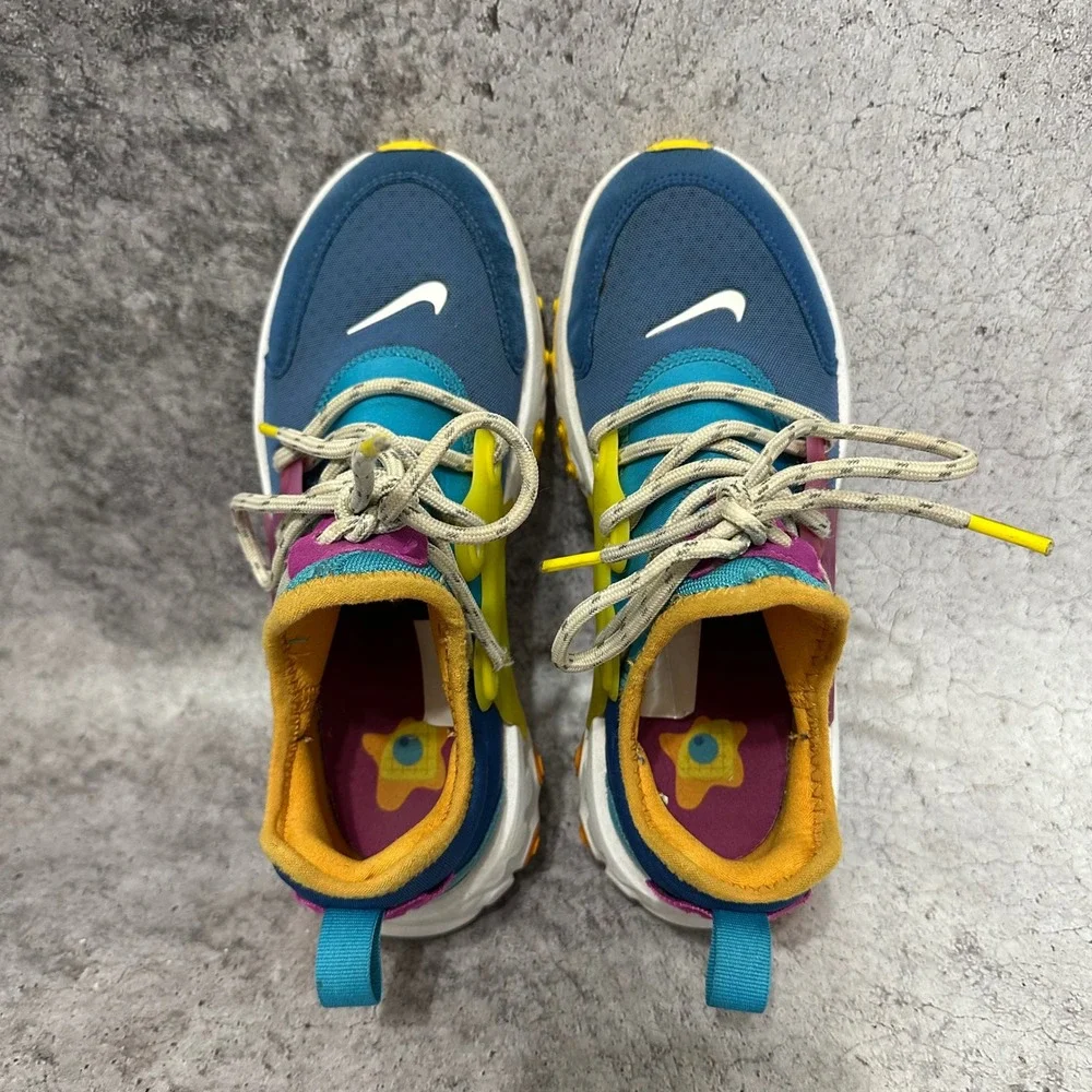 Nike React Presto GS Kids 4Y Blue Blueberry Waffle CK1752-400 Sneakers